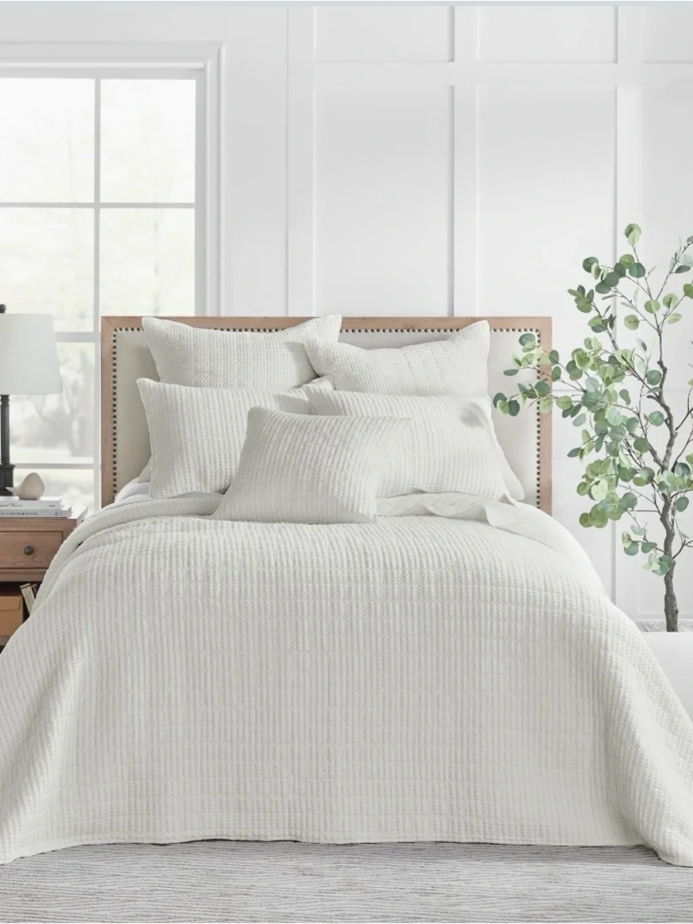 Classic White Textured Quilt / Bedspread Set by Levtex